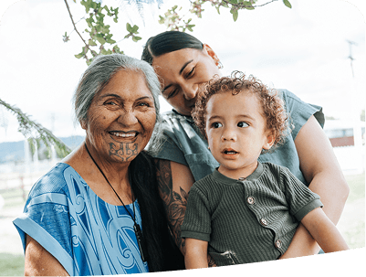 Kuia or grandmother with children.